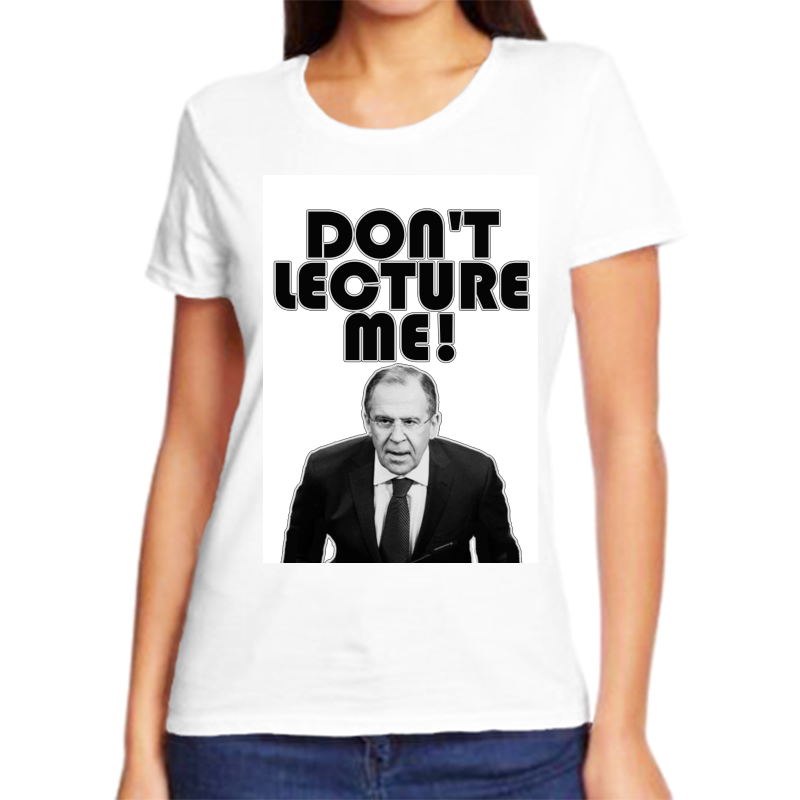 

Футболка женская белая 56 р-р Лавров dont lecture me, Белый, fzh_lavrov_dont_lecture_me