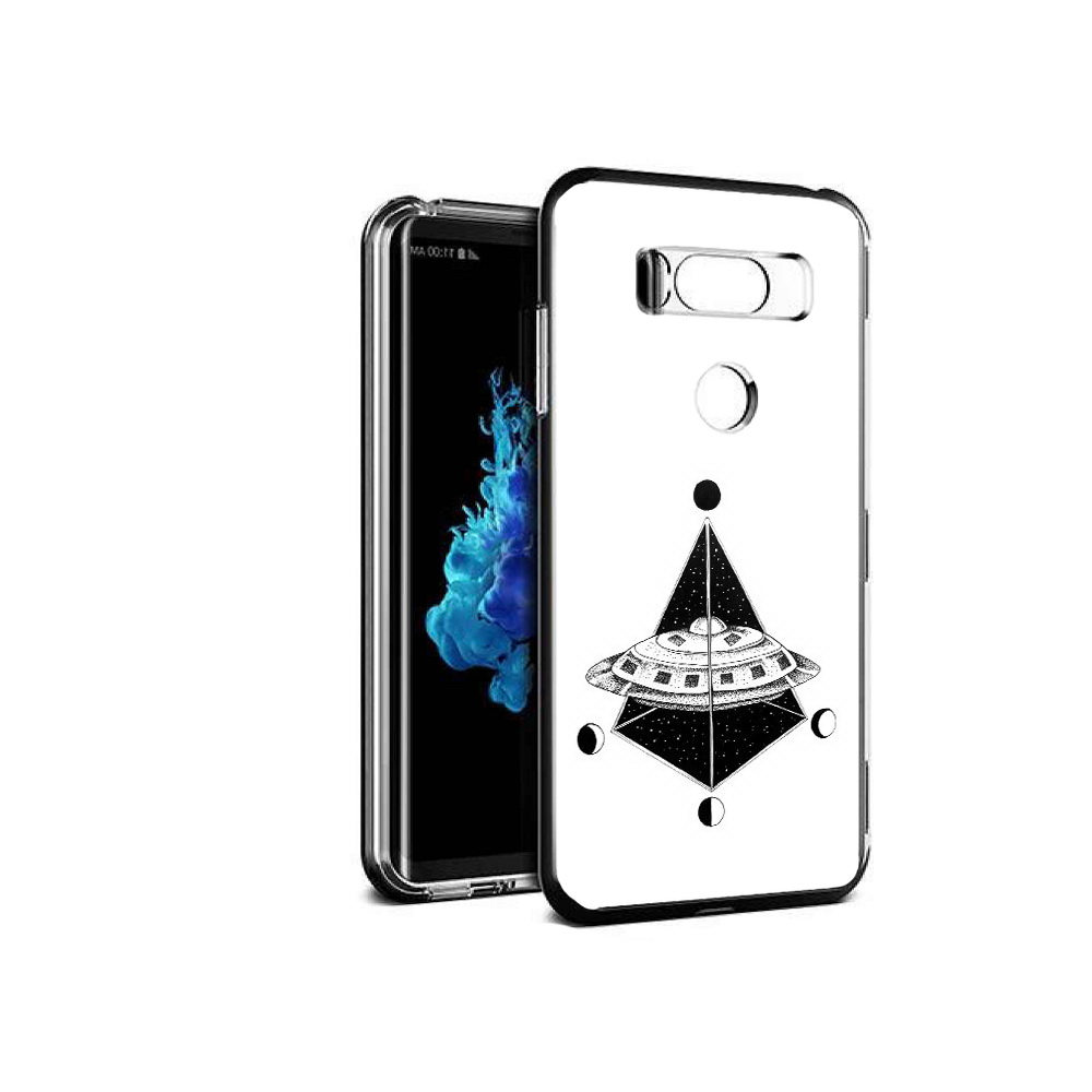 

Чехол MyPads Tocco для LG V30S черно белая летающая тарелка, Прозрачный, Tocco