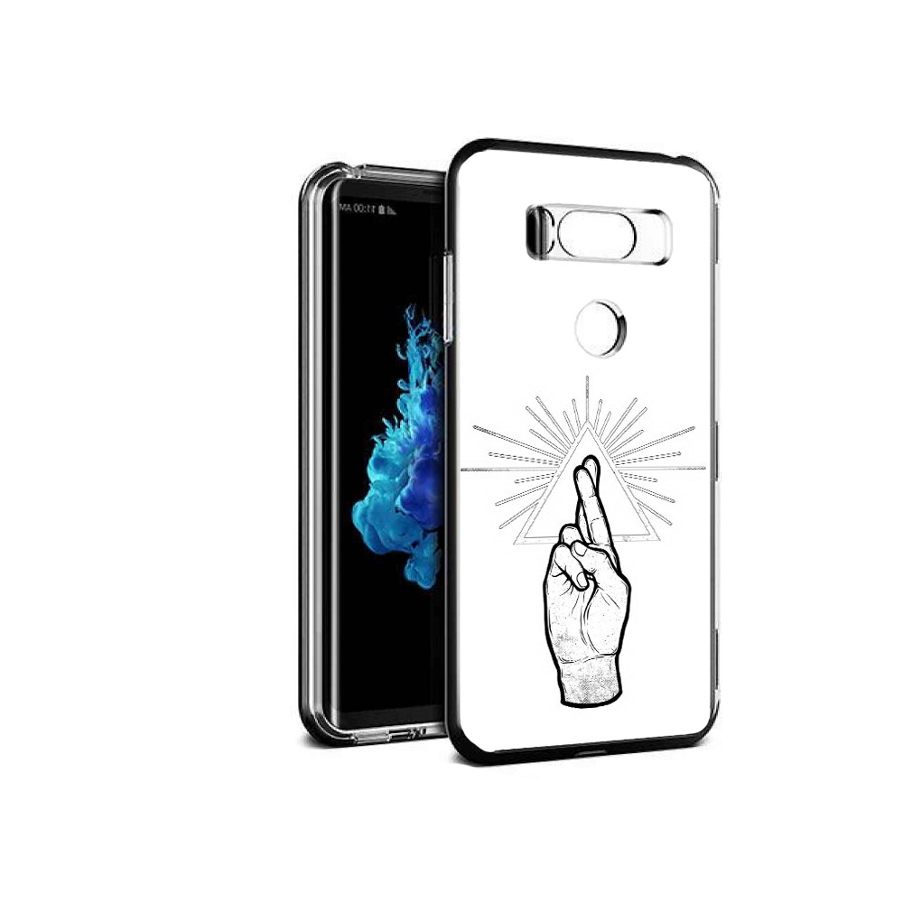 

Чехол MyPads Tocco для LG V30S черно белая рука, Прозрачный, Tocco