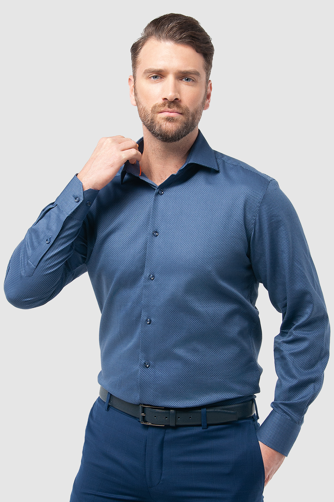 Рубашка мужская Kanzler 3S-408RL-1136-15 синяя 40