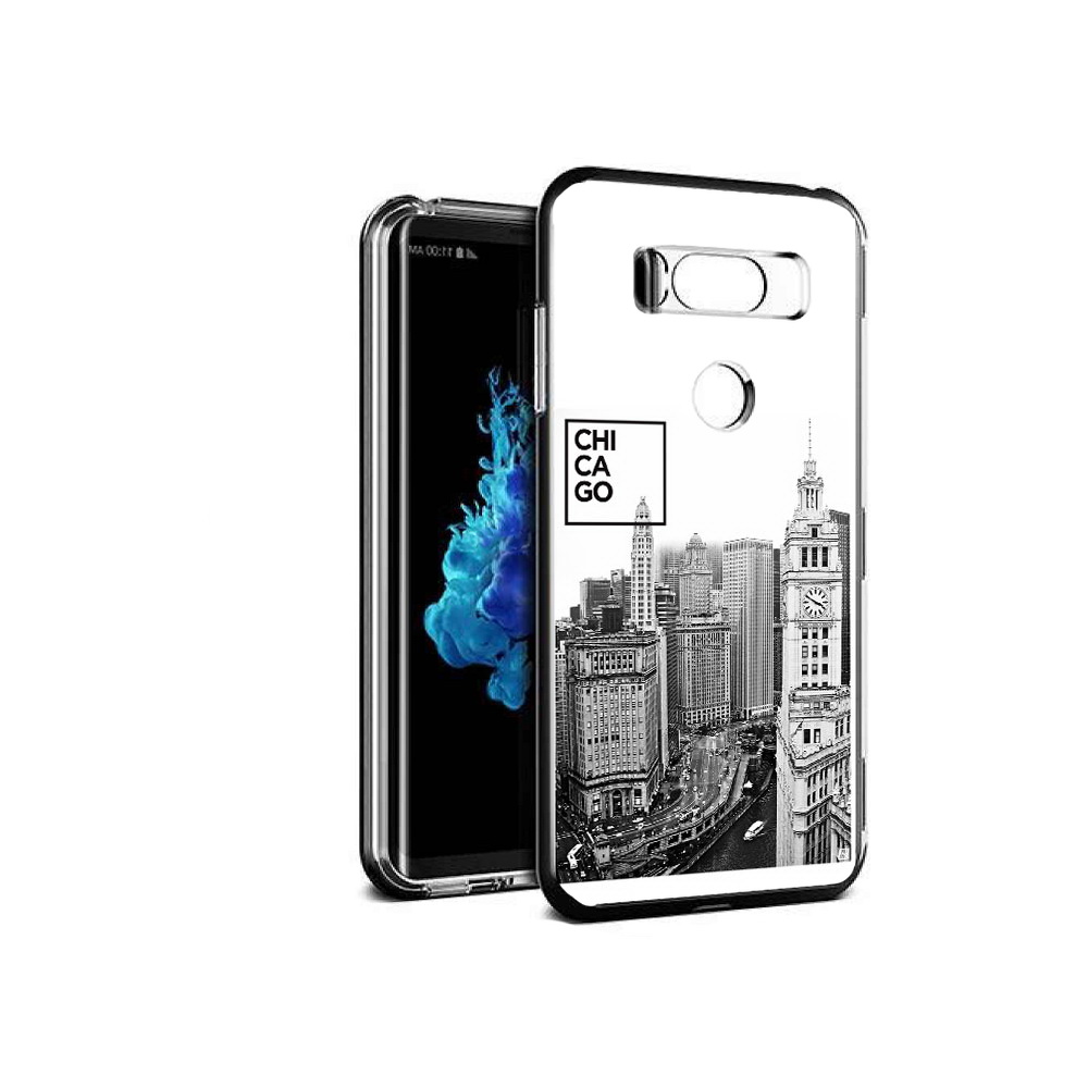 

Чехол MyPads Tocco для LG V30S черно белый чикаго, Прозрачный, Tocco