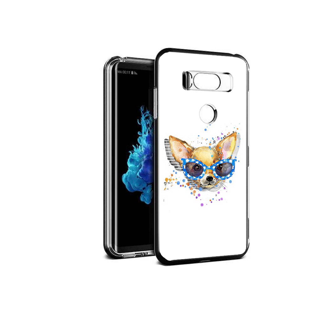 

Чехол MyPads Tocco для LG V30S чихуа-хуа в очках, Прозрачный, Tocco