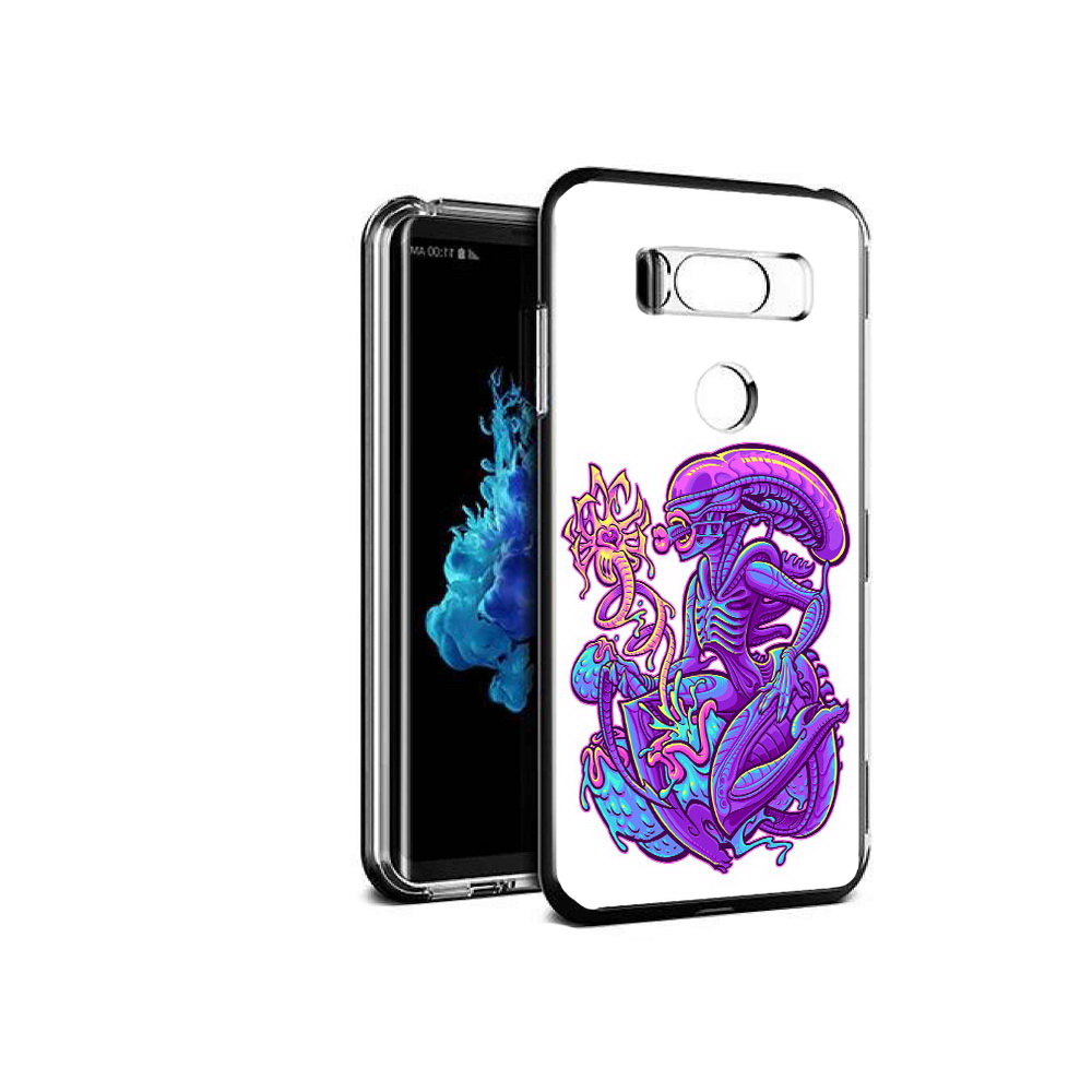 

Чехол MyPads Tocco для LG V30S чужой фиолетовый цвет, Прозрачный, Tocco