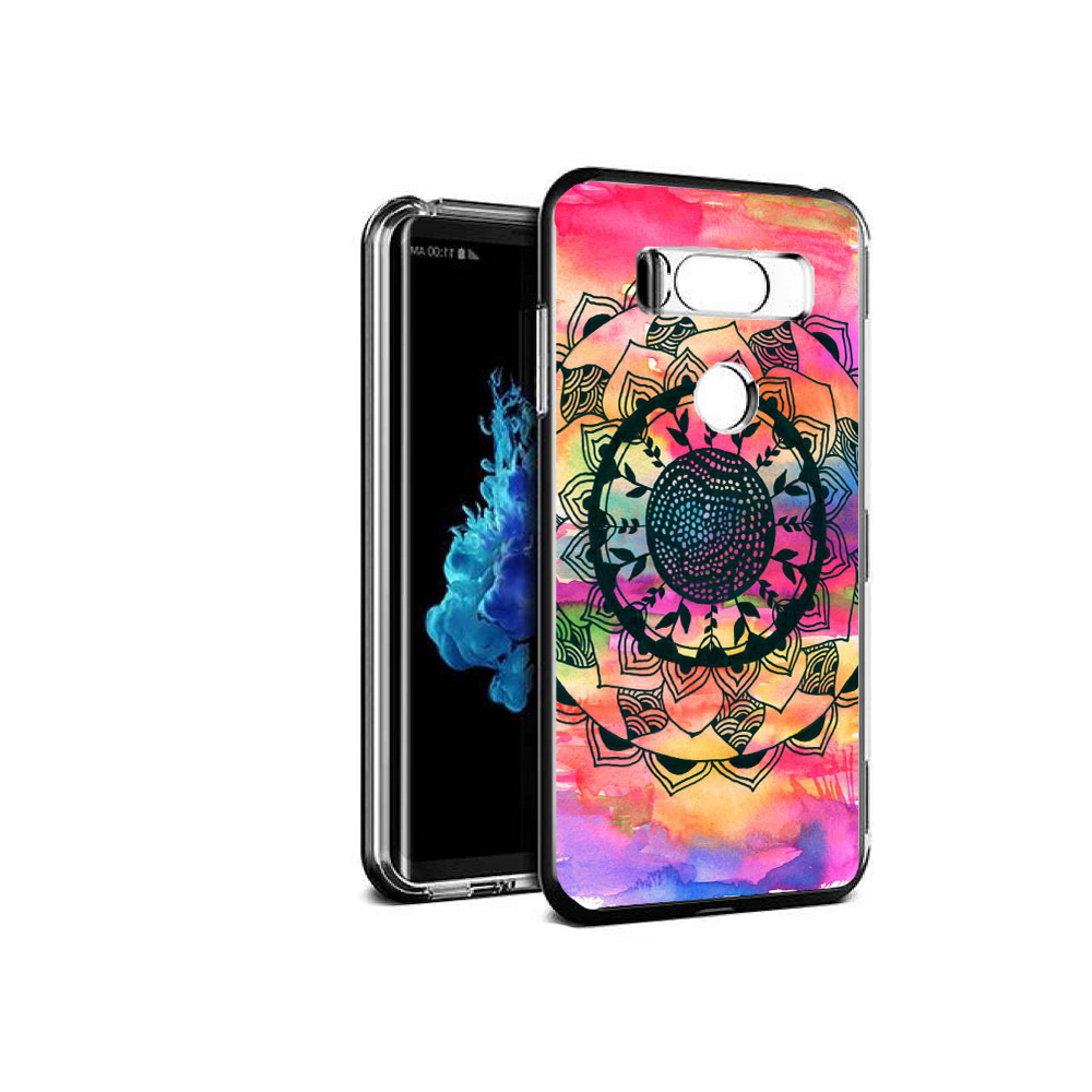 

Чехол MyPads Tocco для LG V30S яркая абстракция круглый цветок, Прозрачный, Tocco