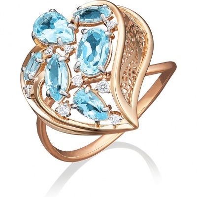 

Кольцо из золота р. 17,5 PLATINA jewelry 01-4899-00-207-1110-46, фианит\топаз, 01-4899-00-207-1110-46