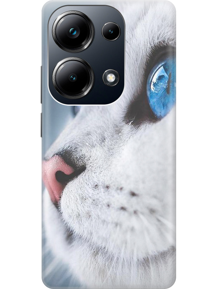 

Чехол на Xiaomi Redmi Note 13 Pro 4G / Poco M6 Pro 4G "Кошачий взгляд", Белый;голубой, 20012096