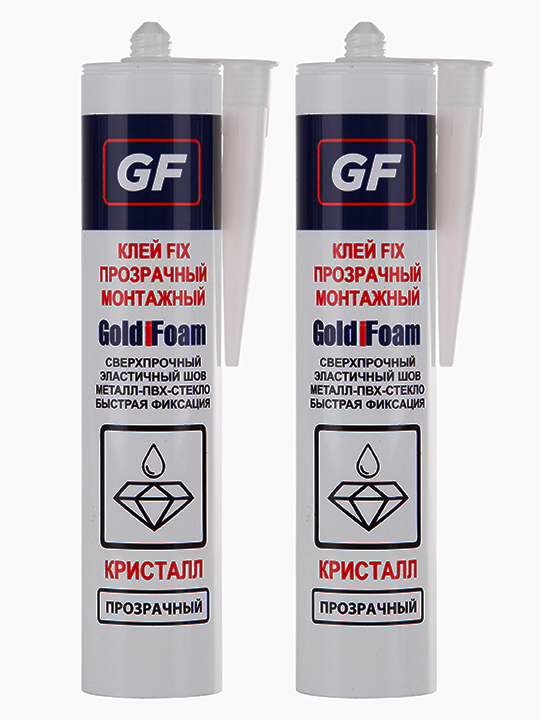 Клей монтажный, прозрачный FIX GoldiFoam 260 мл., 2 шт. монтажный прозрачный клей fix goldifoam 260 мл 10 шт