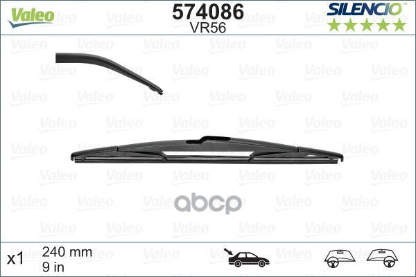 

VALEO 574086 Щетка с/о задняя каркасная 240mm