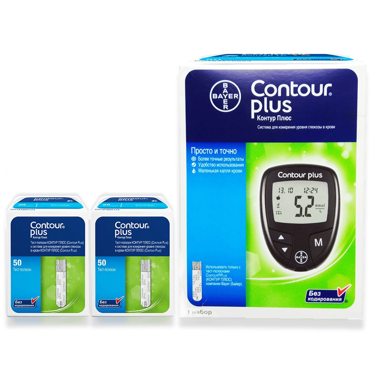 Глюкометр Contour Plus + 100 тест-полосок