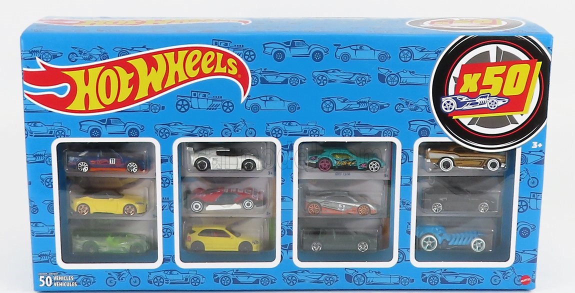 

Набор базовых металлических машинок Hot Wheels Mattel 50 шт в наборе CGN22, Разноцветный, CGN22