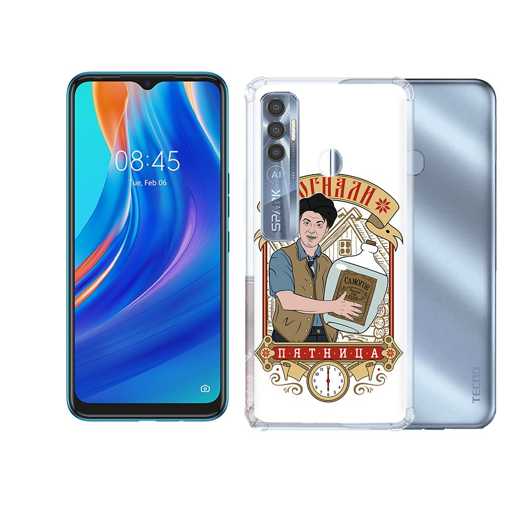 

Чехол MyPads Tocco для Tecno Spark 7 Pro Погнали пятница, Прозрачный, Tocco