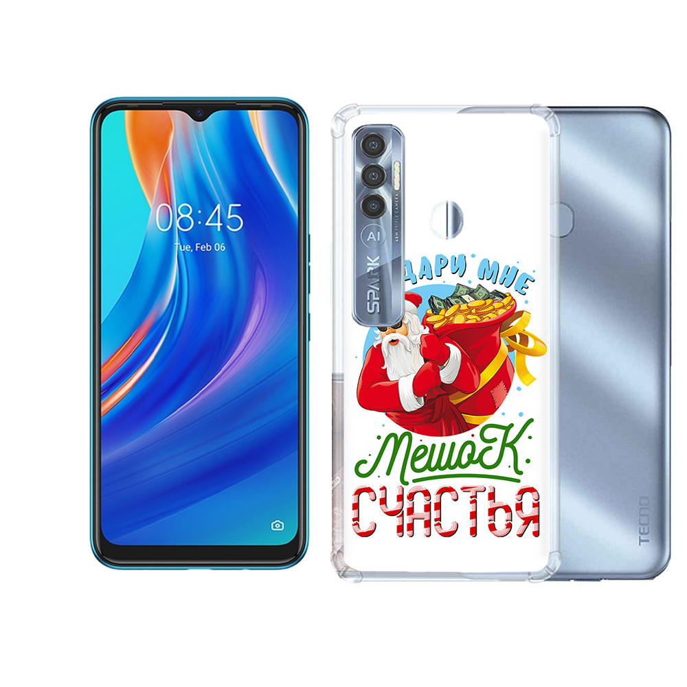 

Чехол MyPads Tocco для Tecno Spark 7 Pro Подарите мне мешок денег, Прозрачный, Tocco