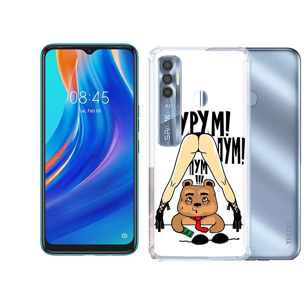 

Чехол MyPads Tocco для Tecno Spark 7 Pro Пурум пум пум, Прозрачный, Tocco