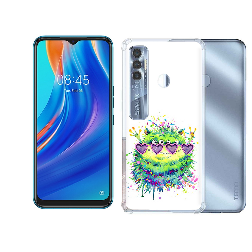 

Чехол MyPads Tocco для Tecno Spark 7 Pro Пушистый персонаж, Прозрачный, Tocco
