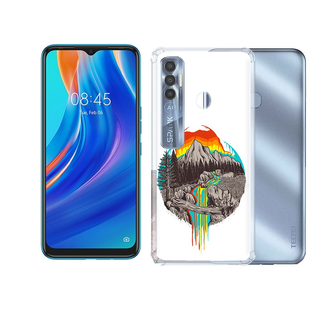 

Чехол MyPads Tocco для Tecno Spark 7 Pro Радужный водопад, Прозрачный, Tocco