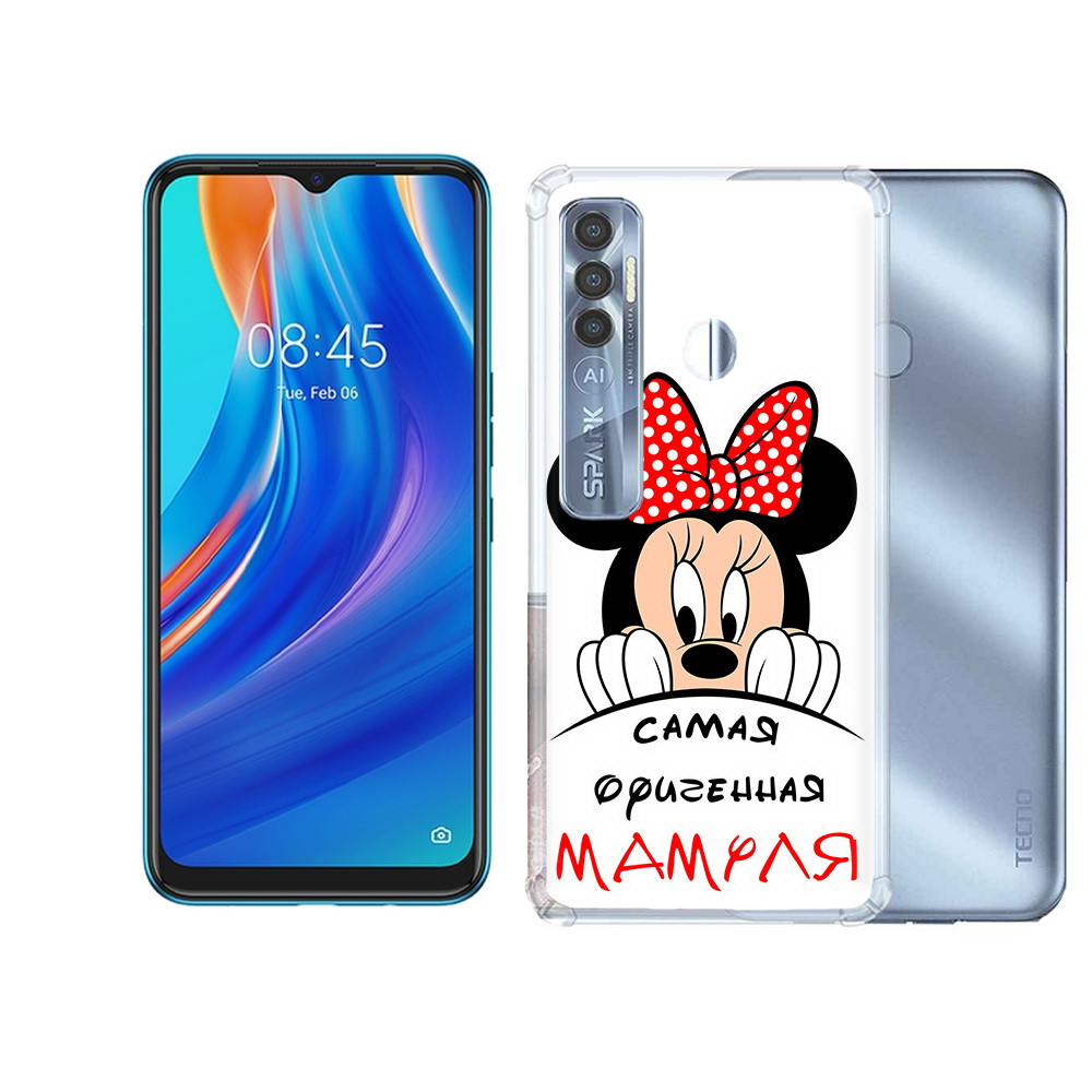 

Чехол MyPads Tocco для Tecno Spark 7 Pro Самая лучшая мамуля Мини Маус, Прозрачный, Tocco