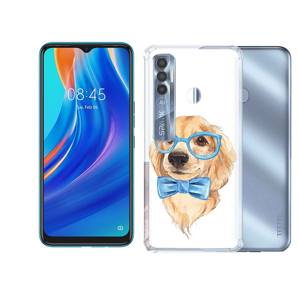 

Чехол MyPads Tocco для Tecno Spark 7 Pro Собака интеллигент, Прозрачный, Tocco
