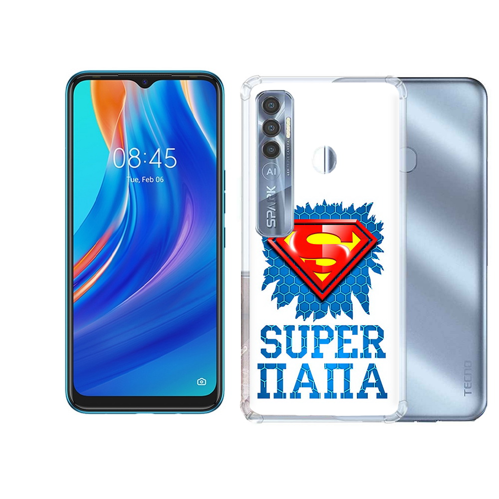 

Чехол MyPads Tocco для Tecno Spark 7 Pro Супер Папа, Прозрачный, Tocco
