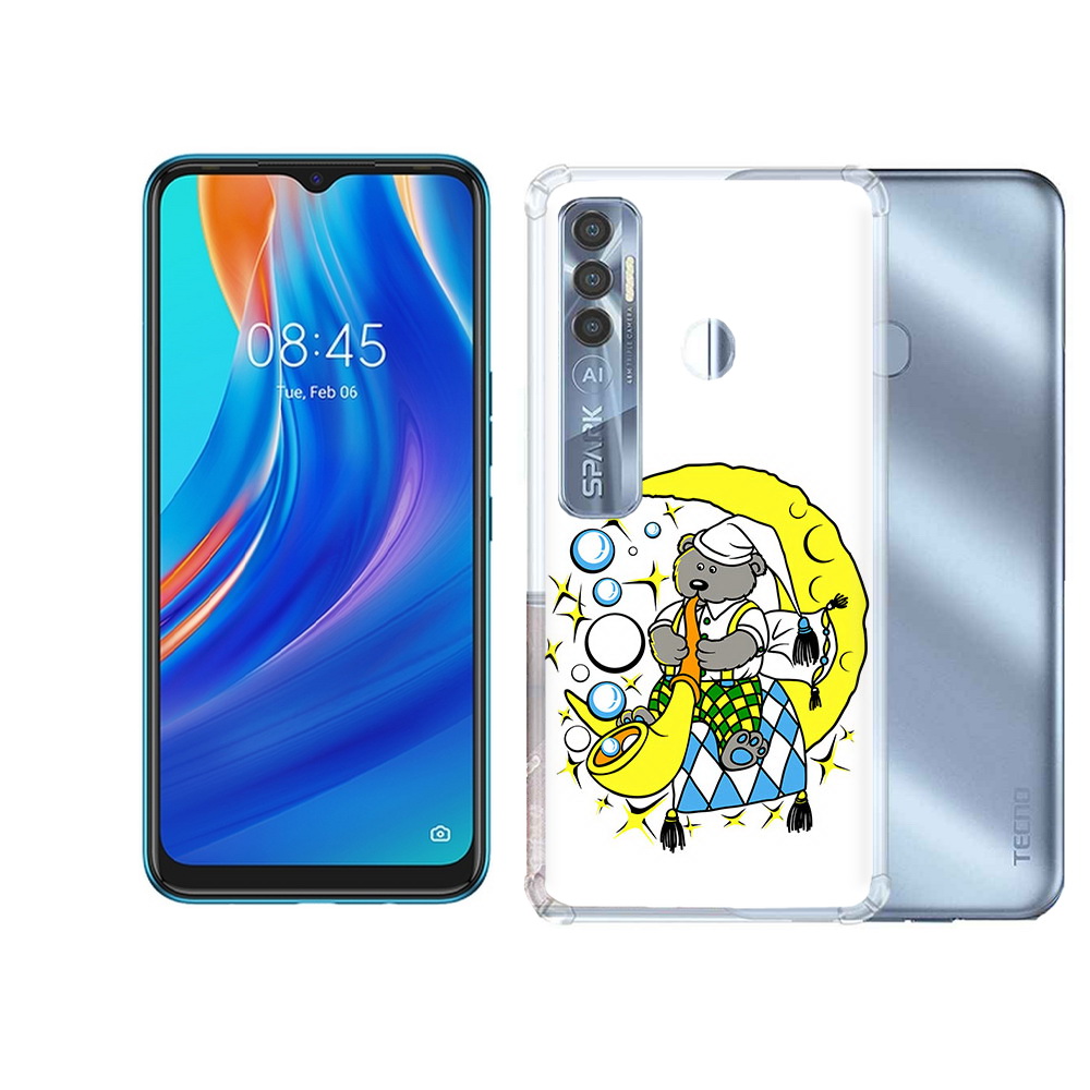 

Чехол MyPads Tocco для Tecno Spark 7 Pro Сырная луна, Прозрачный, Tocco