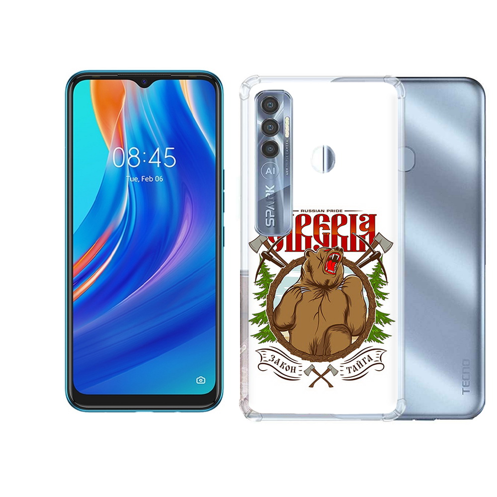 

Чехол MyPads Tocco для Tecno Spark 7 Pro Тайга, Прозрачный, Tocco