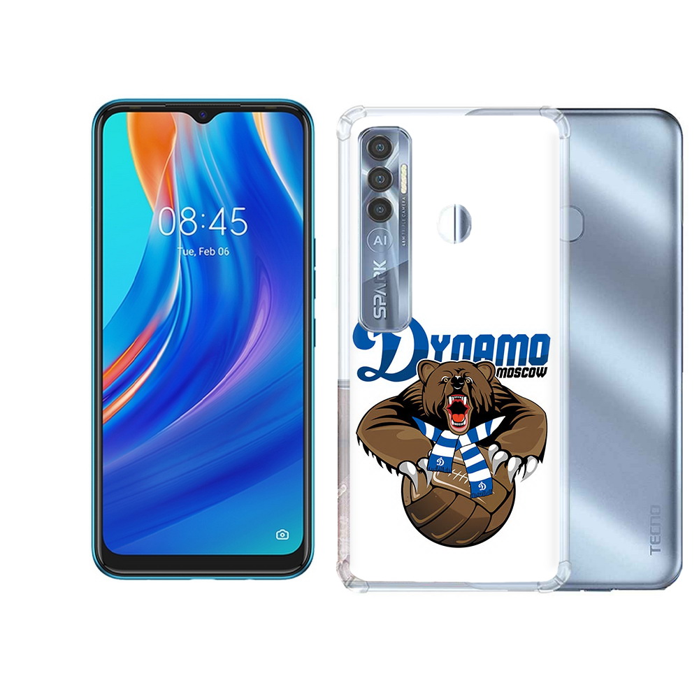 

Чехол MyPads Tocco для Tecno Spark 7 Pro ФК Динамо медведь, Прозрачный, Tocco