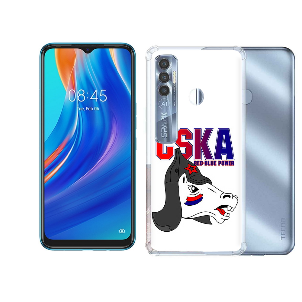 

Чехол MyPads Tocco для Tecno Spark 7 Pro ФК ЦСК лошадка россия, Прозрачный, Tocco