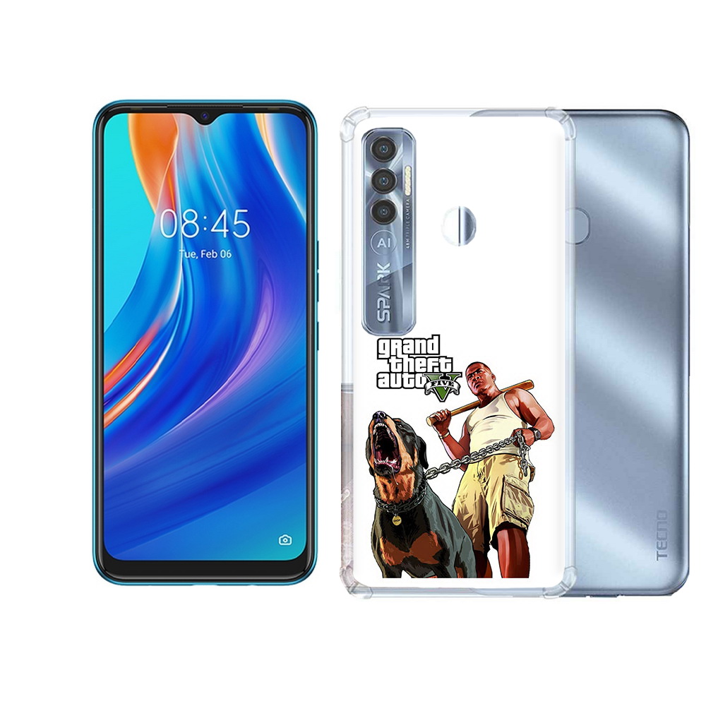 

Чехол MyPads Tocco для Tecno Spark 7 Pro GTA грозная собака, Прозрачный, Tocco