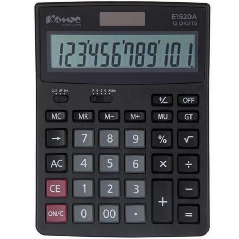 Калькулятор настольный Комус KF-444, 12-разрядный, черный