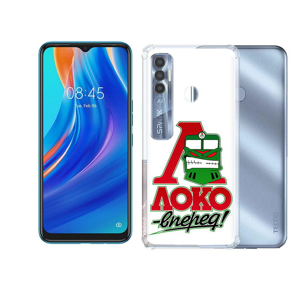 

Чехол MyPads Tocco для Tecno Spark 7 Pro ФК локо вперед, Прозрачный, Tocco