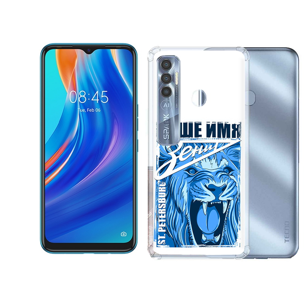 

Чехол MyPads Tocco для Tecno Spark 7 Pro ФК наше имя зенит, Прозрачный, Tocco