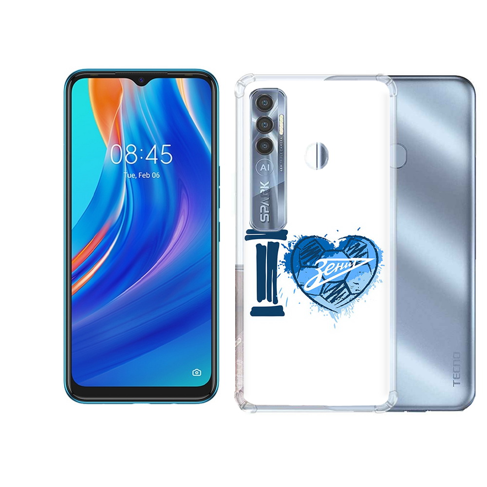 

Чехол MyPads Tocco для Tecno Spark 7 Pro ФК я люблю зенит, Прозрачный, Tocco