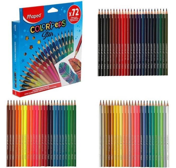 

Maped 72 цвета, трехгранные, Разноцветные