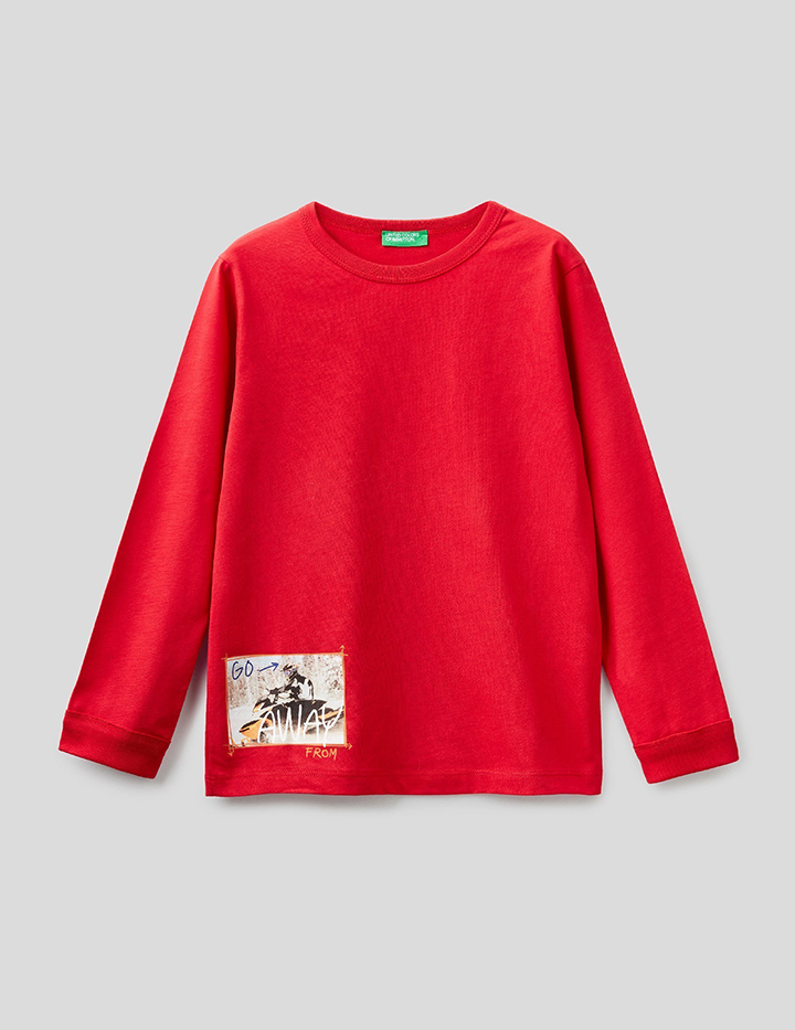 

Лонгслив для мальчиков Benetton цв. зеленый р.170, 21A_3ATNC15EU