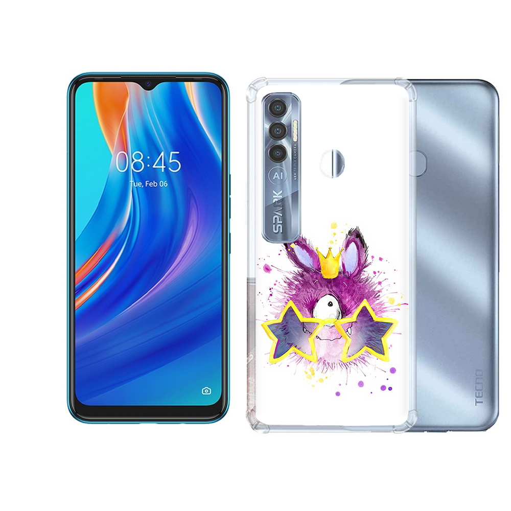 

Чехол MyPads Tocco для Tecno Spark 7 Pro Шуршуля, Прозрачный, Tocco