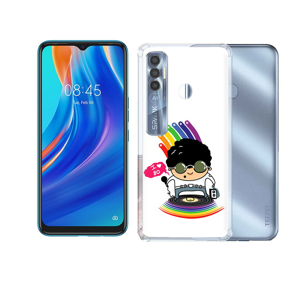 

Чехол MyPads Tocco для Tecno Spark 7 Pro Я люблю 80-е, Прозрачный, Tocco