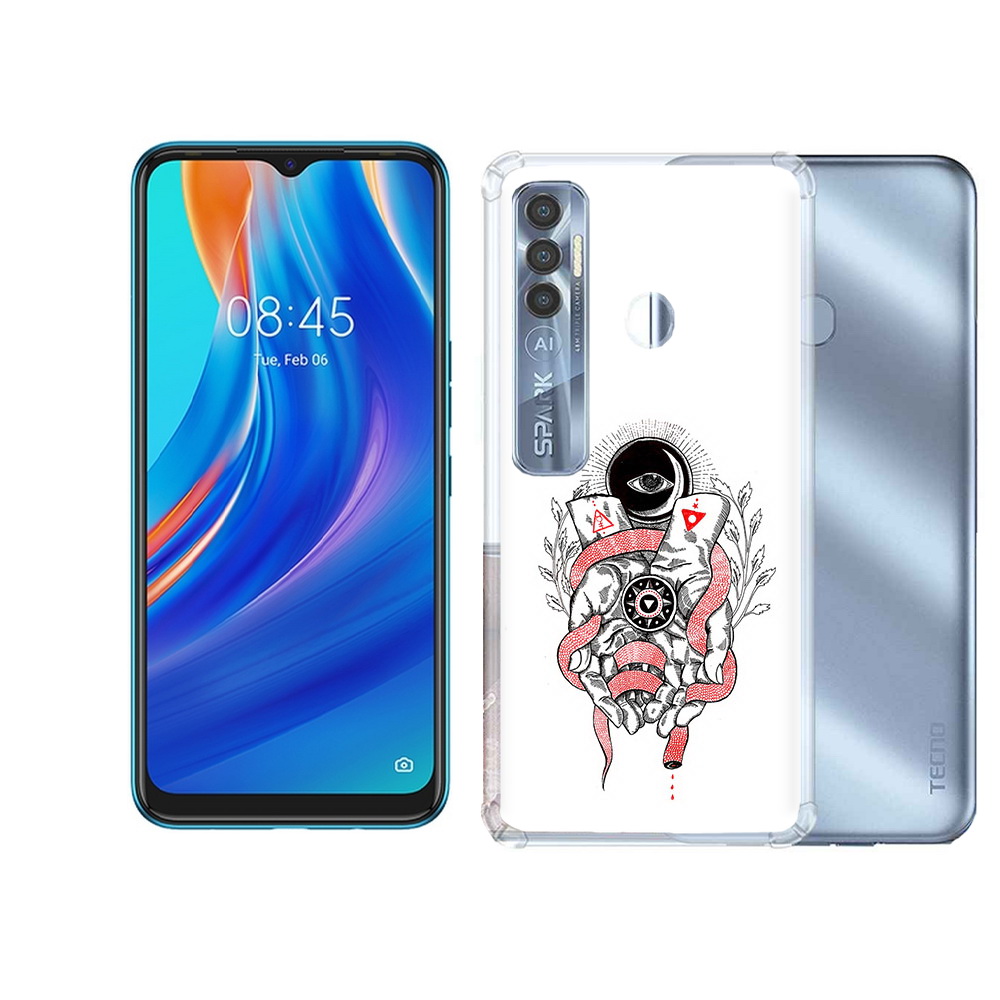 

Чехол MyPads Tocco для Tecno Spark 7 Pro абстрация связанные руки, Прозрачный, Tocco