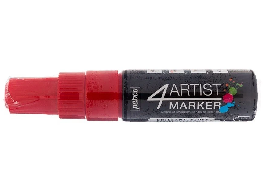

Pebeo 4Artist Marker, художественный, 8 мм, 3 шт, перо скошенное, красный
