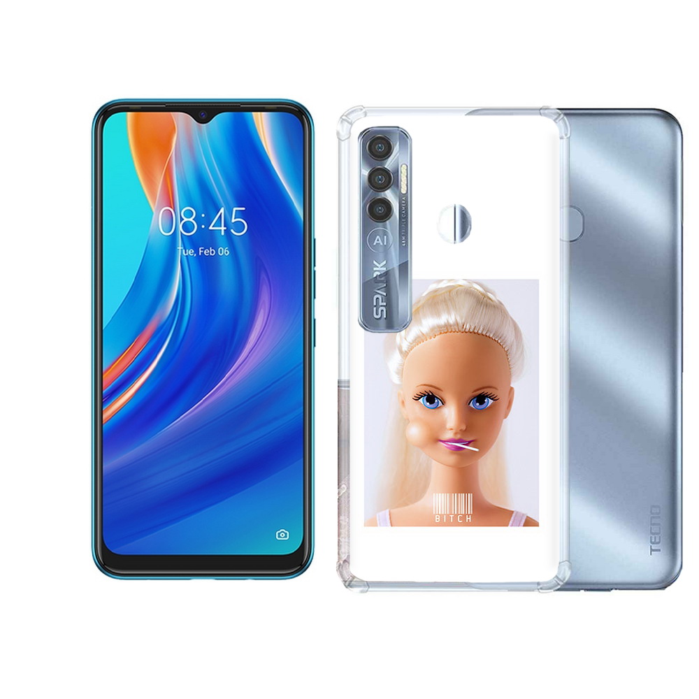 

Чехол MyPads Tocco для Tecno Spark 7 Pro барби, Прозрачный, Tocco