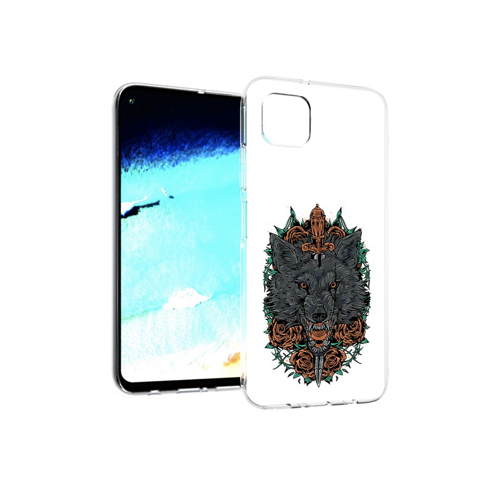 

Чехол MyPads Tocco для Huawei Nova 6 SE красивый злой волк, Прозрачный, Tocco