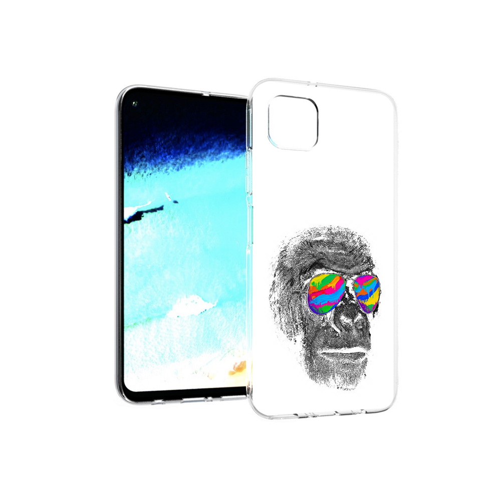 

Чехол MyPads Tocco для Huawei Nova 6 SE крутая обезьяна в очках, Прозрачный, Tocco