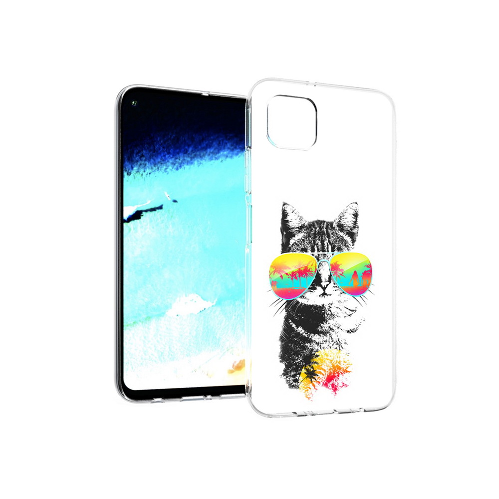 

Чехол MyPads Tocco для Huawei Nova 6 SE крутой кот, Прозрачный, Tocco