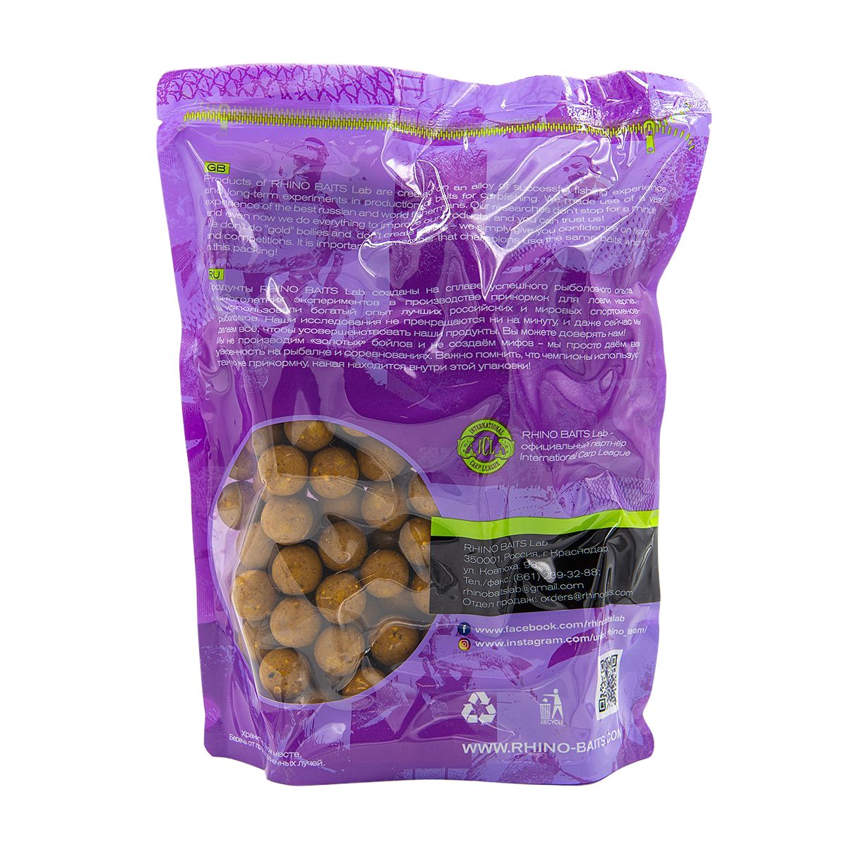 

Бойлы RHINO BAITS Banana (банан), 24 мм, пакет 1 кг