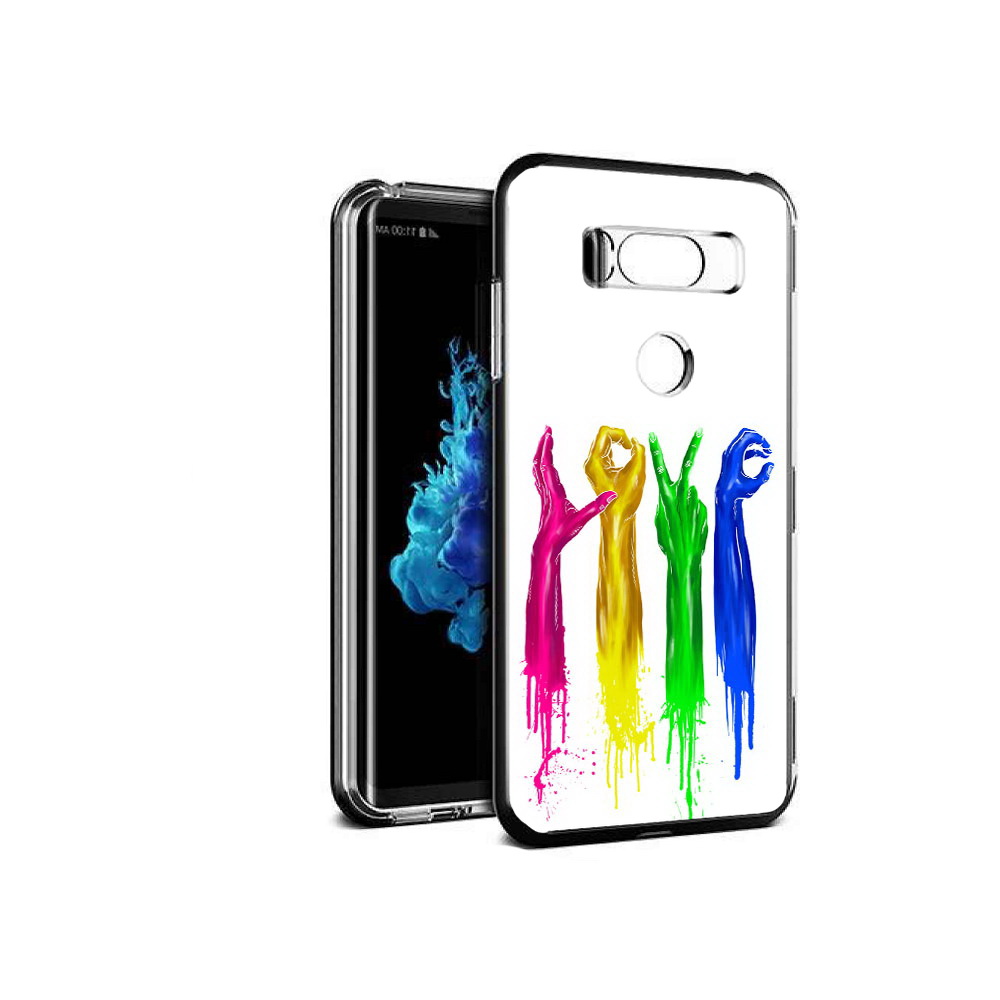 

Чехол MyPads Tocco для LG V30S яркие руки love, Прозрачный, Tocco