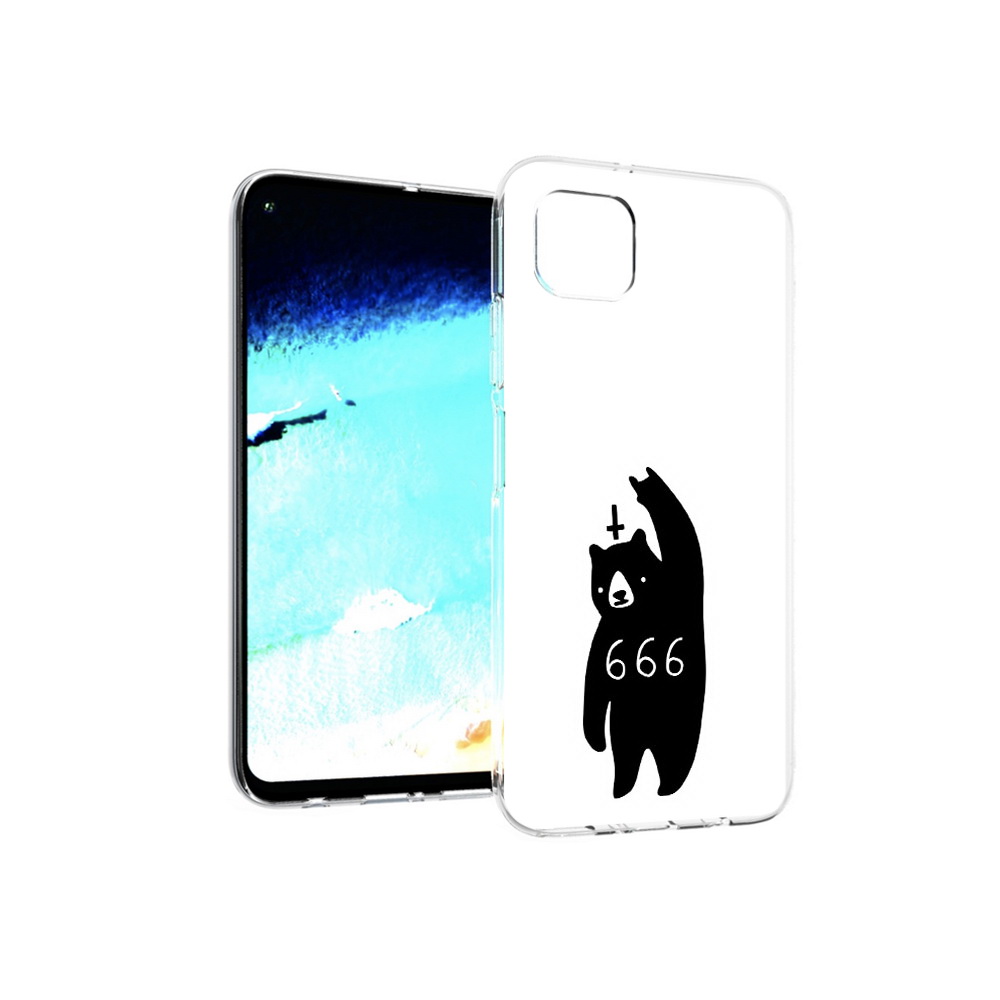 

Чехол MyPads Tocco для Huawei Nova 6 SE медведь 666, Прозрачный, Tocco