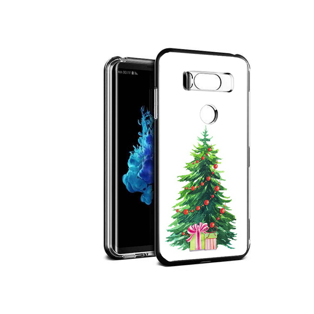

Чехол MyPads Tocco для LG V30S Елка новогодняя с подарками акварель, Прозрачный, Tocco