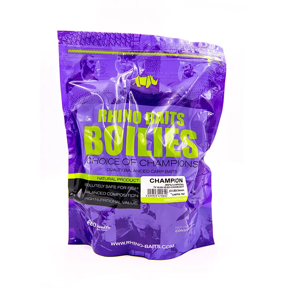 

Бойлы RHINO BAITS Champion (мотыль и фрукты), 24мм, 1 кг, Champion