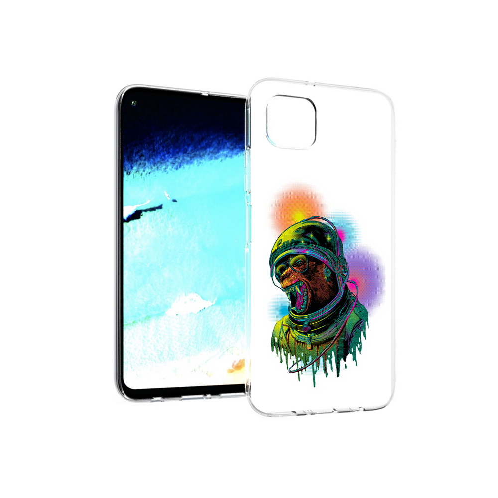 Чехол MyPads Tocco для Huawei Nova 6 SE медведь космонавт