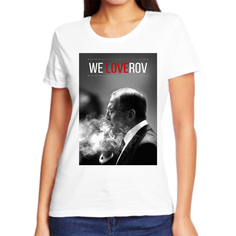 

Футболка женская белая 44 р-р Лавров we loverov, Белый, fzh_lavrov_weloverov