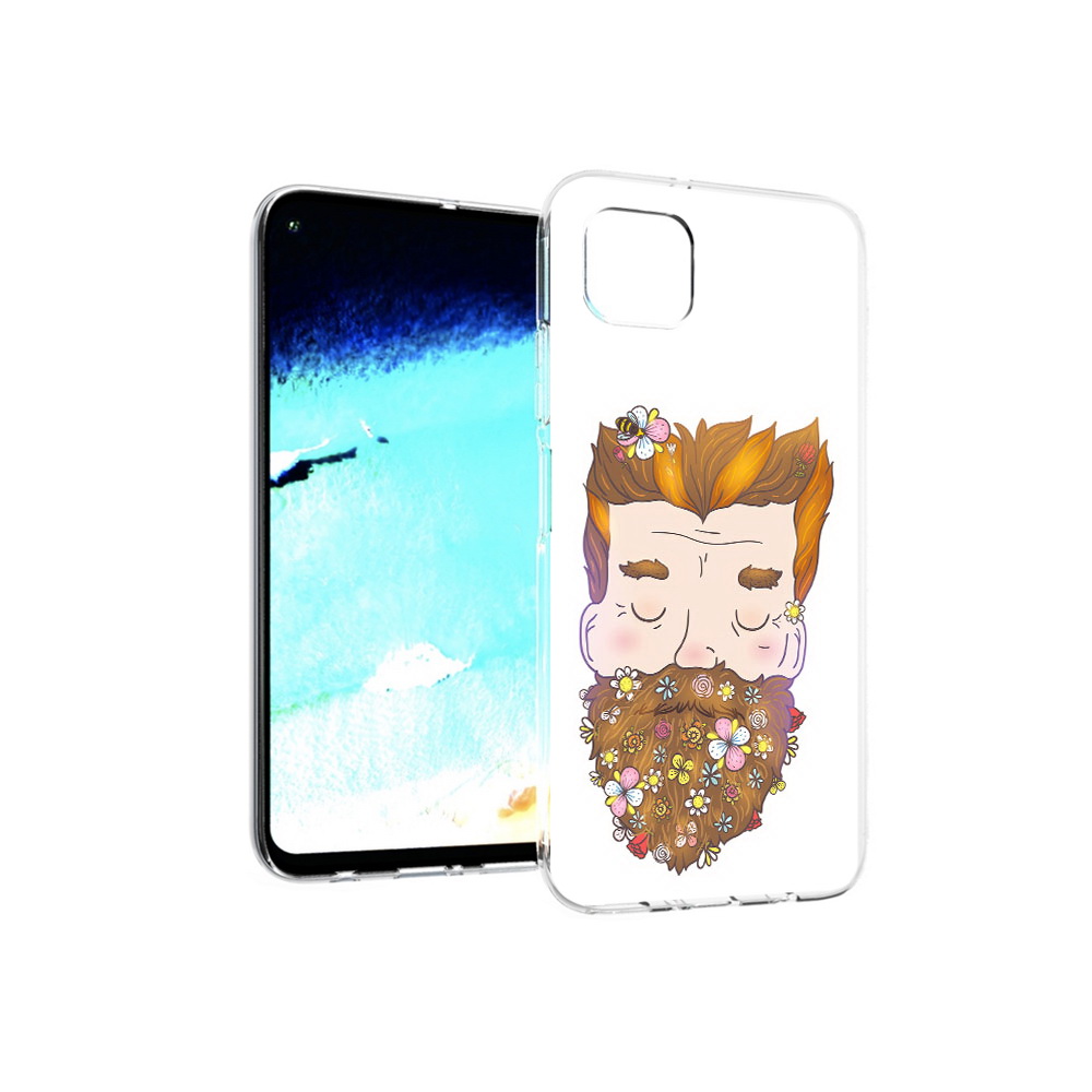 

Чехол MyPads Tocco для Huawei Nova 6 SE мужчина с цветами в бороде, Прозрачный, Tocco