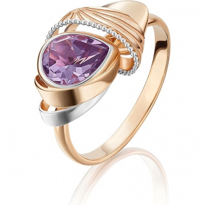 

Кольцо из красного золота с аметистом р. 19 PLATINA jewelry 01-5076-00-203-1110-57, 01-5076-00-203-1110-57